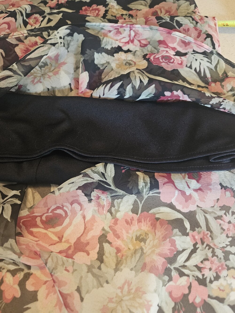 Positive Attitude SZ 10 Vintage Sleeveless Dark Floral A-Line Maxi Dress Lined - Picture 8 of 9